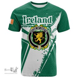 ScotsTee Shop Irish Guillim Coat of Arms Irish Celtic Shamrock T Shirt Add Your Text Personalized T Shirt