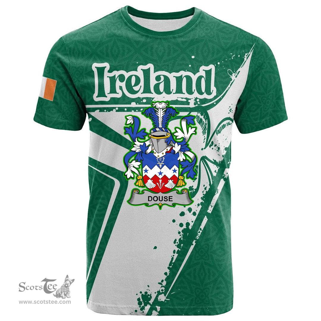ScotsTee Shop Irish Hanson or O Hanson Coat of Arms Irish Celtic Shamrock T Shirt Add Your Text Personalized T Shirt