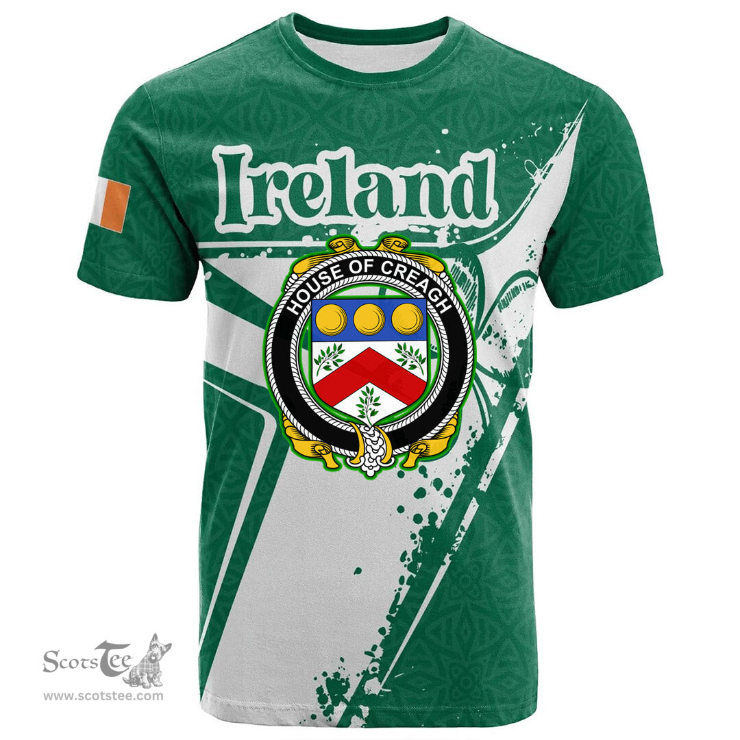 ScotsTee Shop Irish Grainger Coat of Arms Irish Celtic Shamrock T Shirt Add Your Text Personalized T Shirt