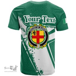 ScotsTee Shop Irish House of BURKE Coat of Arms Irish Celtic Shamrock T Shirt Add Your Text Personalized T Shirt