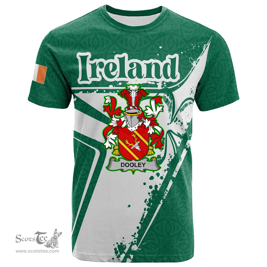 ScotsTee Shop Irish Hanraghan or O Hanraghan Coat of Arms Irish Celtic Shamrock T Shirt Add Your Text Personalized T Shirt