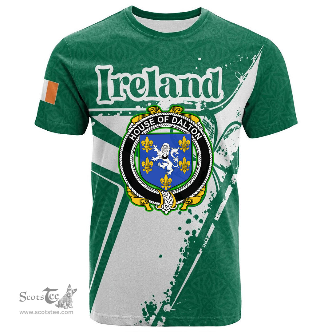 ScotsTee Shop Irish Gray Coat of Arms Irish Celtic Shamrock T Shirt Add Your Text Personalized T Shirt