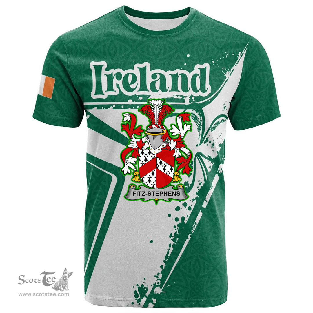 ScotsTee Shop Irish House of JOYCE Coat of Arms Irish Celtic Shamrock T Shirt Add Your Text Personalized T Shirt