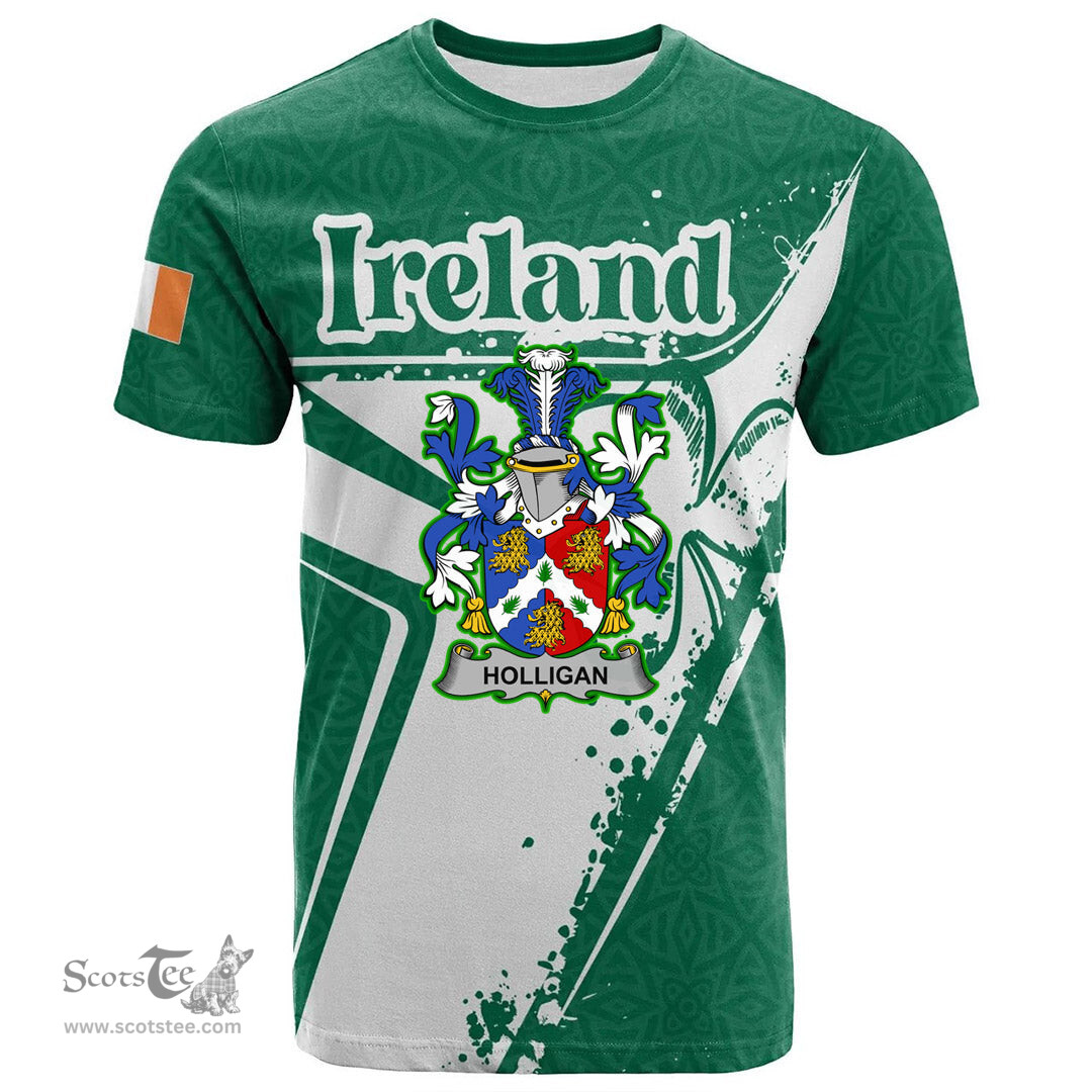 ScotsTee Shop Irish Glennon or Glenane Coat of Arms Irish Celtic Shamrock T Shirt Add Your Text Personalized T Shirt