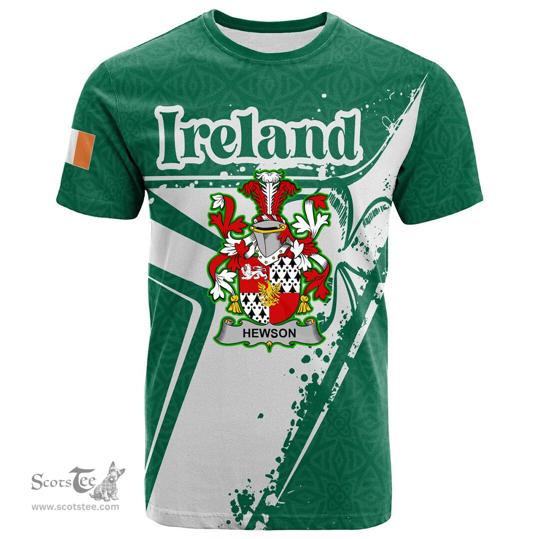 ScotsTee Shop Irish Gernon or Garland Coat of Arms Irish Celtic Shamrock T Shirt Add Your Text Personalized T Shirt