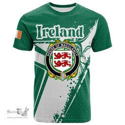 ScotsTee Shop Irish House of MACCLANCY Coat of Arms Irish Celtic Shamrock T Shirt Add Your Text Personalized T Shirt