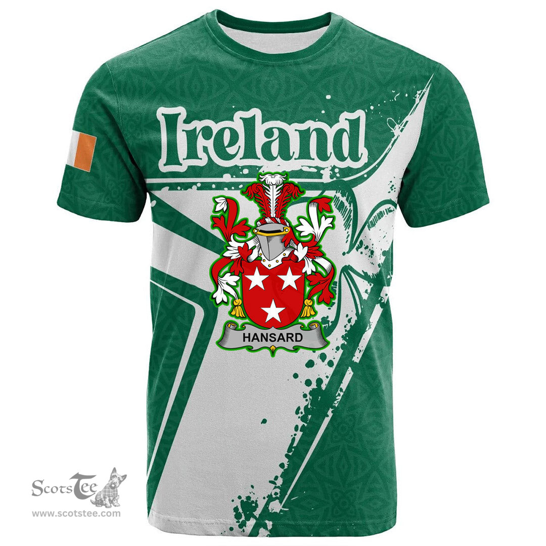 ScotsTee Shop Irish Foley Coat of Arms Irish Celtic Shamrock T Shirt Add Your Text Personalized T Shirt