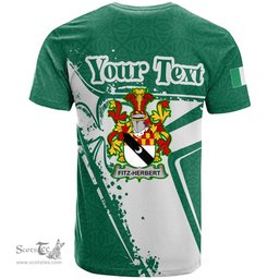 ScotsTee Shop Irish Fitz Herbert Coat of Arms Irish Celtic Shamrock T Shirt Add Your Text Personalized T Shirt