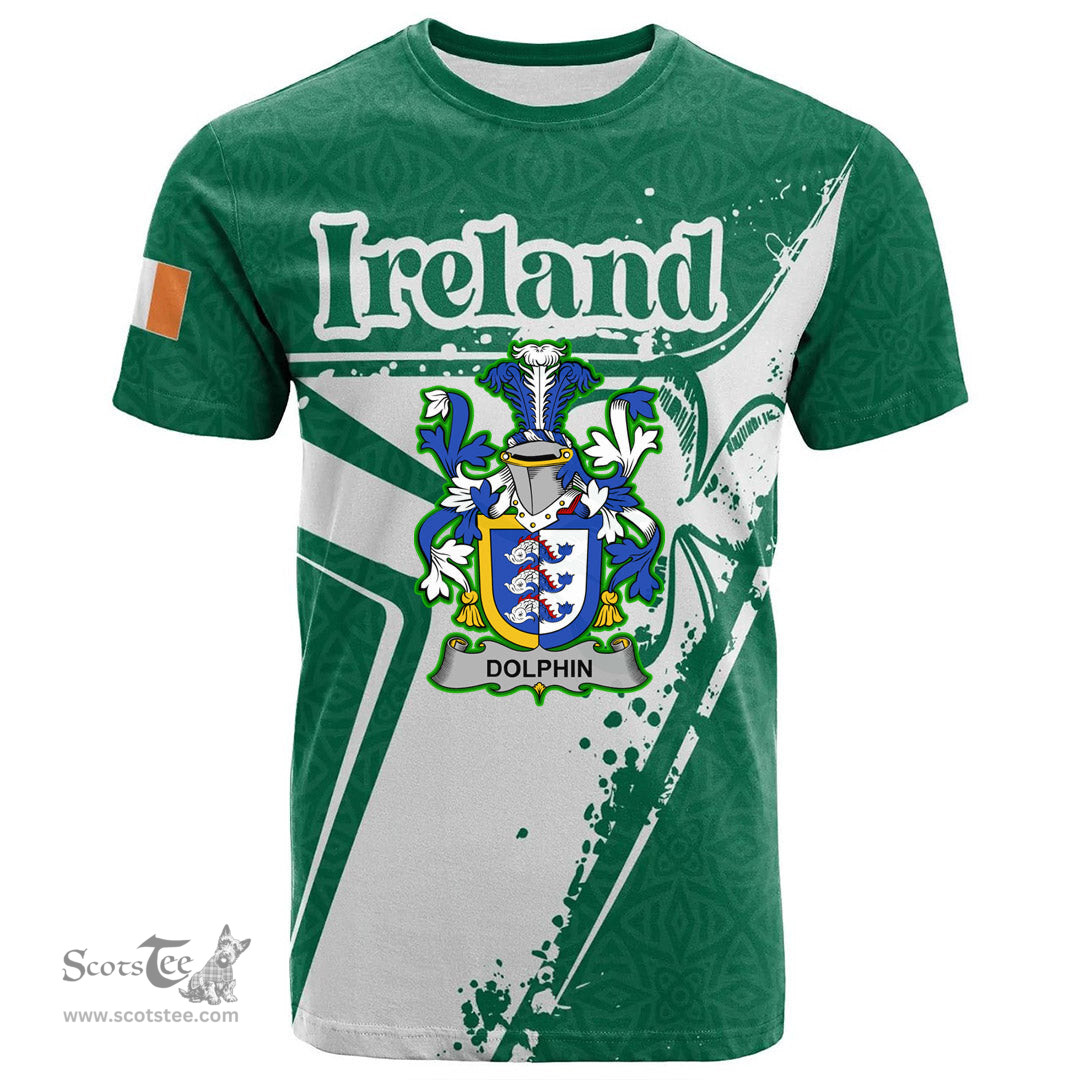 ScotsTee Shop Irish Hamley Coat of Arms Irish Celtic Shamrock T Shirt Add Your Text Personalized T Shirt