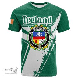 ScotsTee Shop Irish House of MACEVOY Coat of Arms Irish Celtic Shamrock T Shirt Add Your Text Personalized T Shirt