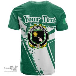 ScotsTee Shop Irish House of MACBRADY Coat of Arms Irish Celtic Shamrock T Shirt Add Your Text Personalized T Shirt