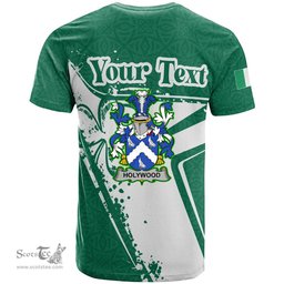 ScotsTee Shop Irish Holywood Coat of Arms Irish Celtic Shamrock T Shirt Add Your Text Personalized T Shirt