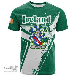 ScotsTee Shop Irish Gibbons or McGibbons Coat of Arms Irish Celtic Shamrock T Shirt Add Your Text Personalized T Shirt