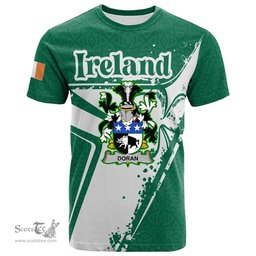 ScotsTee Shop Irish Hanratty or O Hanraghty Coat of Arms Irish Celtic Shamrock T Shirt Add Your Text Personalized T Shirt