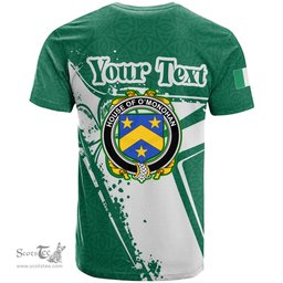 ScotsTee Shop Irish House of O MONOHAN Coat of Arms Irish Celtic Shamrock T Shirt Add Your Text Personalized T Shirt