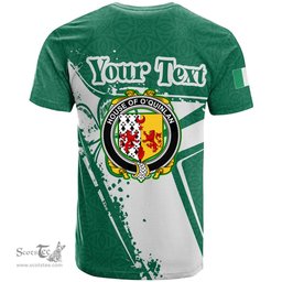 ScotsTee Shop Irish House of O QUINLAN Coat of Arms Irish Celtic Shamrock T Shirt Add Your Text Personalized T Shirt
