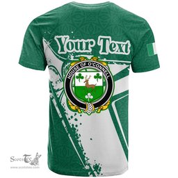 ScotsTee Shop Irish House of O CONNELL Coat of Arms Irish Celtic Shamrock T Shirt Add Your Text Personalized T Shirt