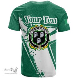 ScotsTee Shop Irish House of O KENNEDY Coat of Arms Irish Celtic Shamrock T Shirt Add Your Text Personalized T Shirt