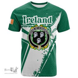 ScotsTee Shop Irish House of O KENNEDY Coat of Arms Irish Celtic Shamrock T Shirt Add Your Text Personalized T Shirt