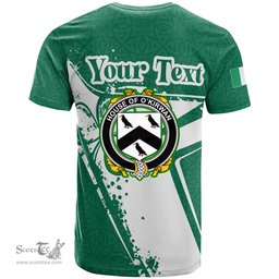 ScotsTee Shop Irish House of O KIRWAN Coat of Arms Irish Celtic Shamrock T Shirt Add Your Text Personalized T Shirt