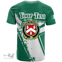 ScotsTee Shop Irish House of O BYRNE Coat of Arms Irish Celtic Shamrock T Shirt Add Your Text Personalized T Shirt