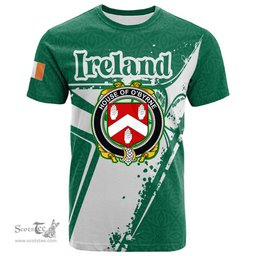 ScotsTee Shop Irish House of O BYRNE Coat of Arms Irish Celtic Shamrock T Shirt Add Your Text Personalized T Shirt