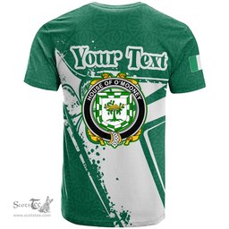 ScotsTee Shop Irish House of O MOONEY Coat of Arms Irish Celtic Shamrock T Shirt Add Your Text Personalized T Shirt