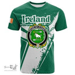 ScotsTee Shop Irish House of O HANLY Coat of Arms Irish Celtic Shamrock T Shirt Add Your Text Personalized T Shirt
