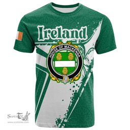 ScotsTee Shop Irish House of MACKENNA Coat of Arms Irish Celtic Shamrock T Shirt Add Your Text Personalized T Shirt