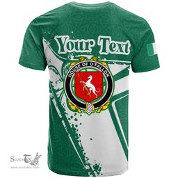 ScotsTee Shop Irish House of O FALLON Coat of Arms Irish Celtic Shamrock T Shirt Add Your Text Personalized T Shirt