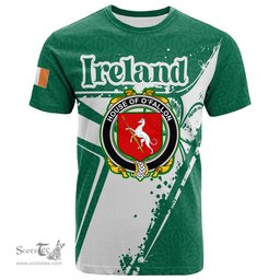 ScotsTee Shop Irish House of O FALLON Coat of Arms Irish Celtic Shamrock T Shirt Add Your Text Personalized T Shirt