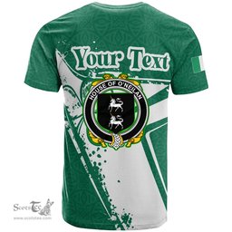 ScotsTee Shop Irish House of O NEILAN Coat of Arms Irish Celtic Shamrock T Shirt Add Your Text Personalized T Shirt