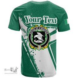 ScotsTee Shop Irish House of O MADDEN Coat of Arms Irish Celtic Shamrock T Shirt Add Your Text Personalized T Shirt