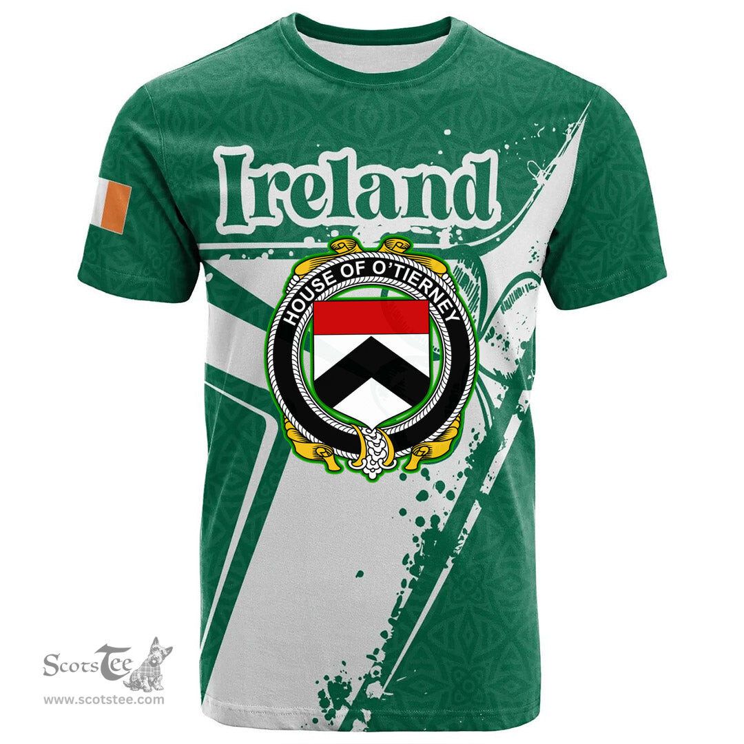 ScotsTee Shop Irish House of O TIERNEY Coat of Arms Irish Celtic Shamrock T Shirt Add Your Text Personalized T Shirt