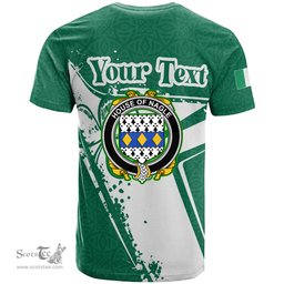 ScotsTee Shop Irish House of NAGLE Coat of Arms Irish Celtic Shamrock T Shirt Add Your Text Personalized T Shirt