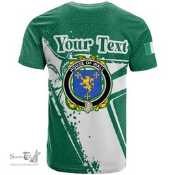 ScotsTee Shop Irish House of WALL Coat of Arms Irish Celtic Shamrock T Shirt Add Your Text Personalized T Shirt