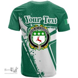ScotsTee Shop Irish House of O DOHERTY Coat of Arms Irish Celtic Shamrock T Shirt Add Your Text Personalized T Shirt