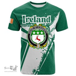 ScotsTee Shop Irish House of O DOHERTY Coat of Arms Irish Celtic Shamrock T Shirt Add Your Text Personalized T Shirt