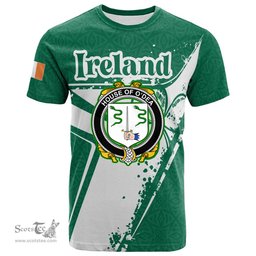 ScotsTee Shop Irish House of O DEA Coat of Arms Irish Celtic Shamrock T Shirt Add Your Text Personalized T Shirt
