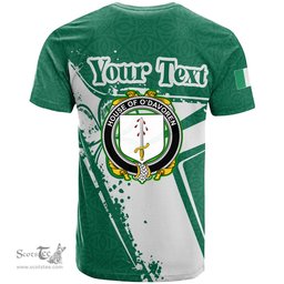 ScotsTee Shop Irish House of O DAVOREN Coat of Arms Irish Celtic Shamrock T Shirt Add Your Text Personalized T Shirt
