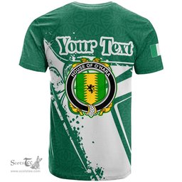 ScotsTee Shop Irish House of O HARA Coat of Arms Irish Celtic Shamrock T Shirt Add Your Text Personalized T Shirt