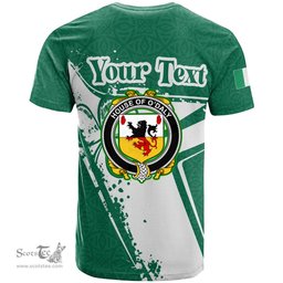 ScotsTee Shop Irish House of O DALY Coat of Arms Irish Celtic Shamrock T Shirt Add Your Text Personalized T Shirt