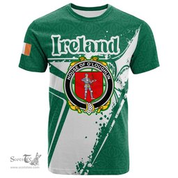 ScotsTee Shop Irish House of O LOUGHLIN Coat of Arms Irish Celtic Shamrock T Shirt Add Your Text Personalized T Shirt