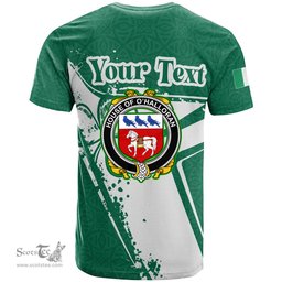 ScotsTee Shop Irish House of O HALLORAN Coat of Arms Irish Celtic Shamrock T Shirt Add Your Text Personalized T Shirt