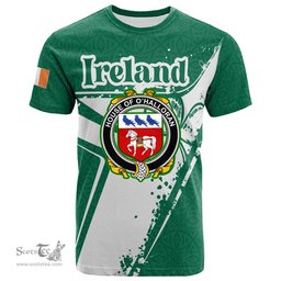 ScotsTee Shop Irish House of O HALLORAN Coat of Arms Irish Celtic Shamrock T Shirt Add Your Text Personalized T Shirt