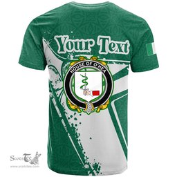 ScotsTee Shop Irish House of O HEA Coat of Arms Irish Celtic Shamrock T Shirt Add Your Text Personalized T Shirt