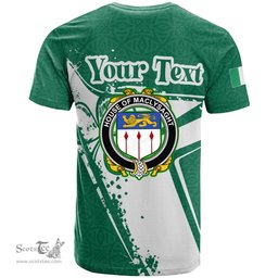 ScotsTee Shop Irish House of MACLYSAGHT Coat of Arms Irish Celtic Shamrock T Shirt Add Your Text Personalized T Shirt