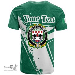 ScotsTee Shop Irish House of MACKEOWN Coat of Arms Irish Celtic Shamrock T Shirt Add Your Text Personalized T Shirt