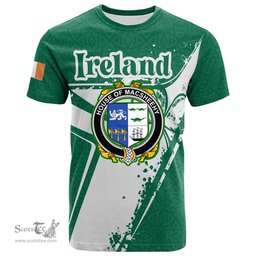 ScotsTee Shop Irish House of MACSHEEHY Coat of Arms Irish Celtic Shamrock T Shirt Add Your Text Personalized T Shirt