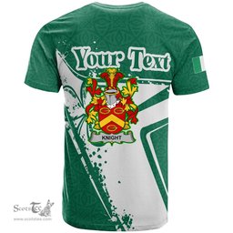 ScotsTee Shop Irish Knight Coat of Arms Irish Celtic Shamrock T Shirt Add Your Text Personalized T Shirt